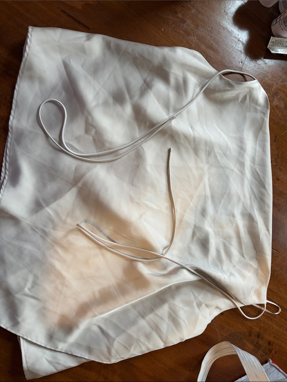Anthropologie Cream Spaghetti Strap Silk Cami